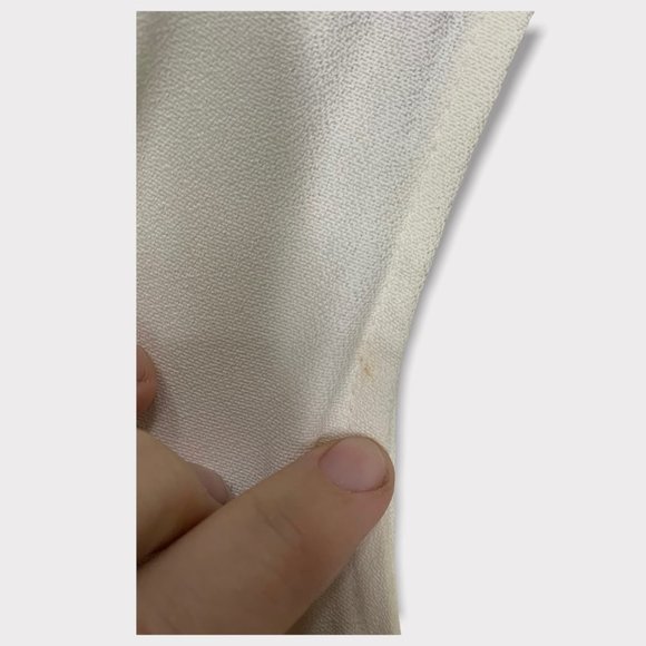 Vintage 90s Off White Black Sleeveless Belted Jumpsuit Medium - Picture 8 of 15